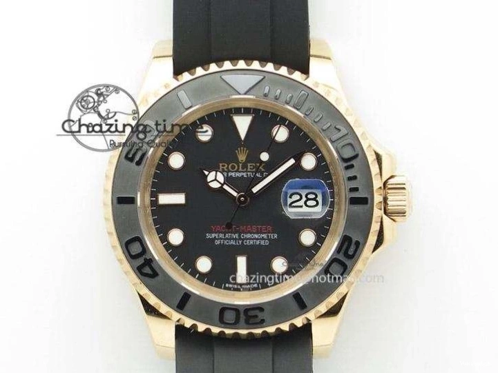 Black on 126655 Black 1:1 Bezel VS3235 Yacht-Master Edition Best Rubber Strap Ceramic RG 3EF 0415